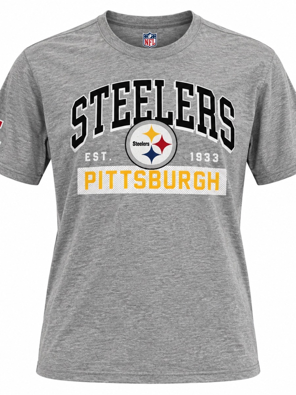 NFL Pittsburgh Steelers Women's Gray Short Sleeve Jersey Tee